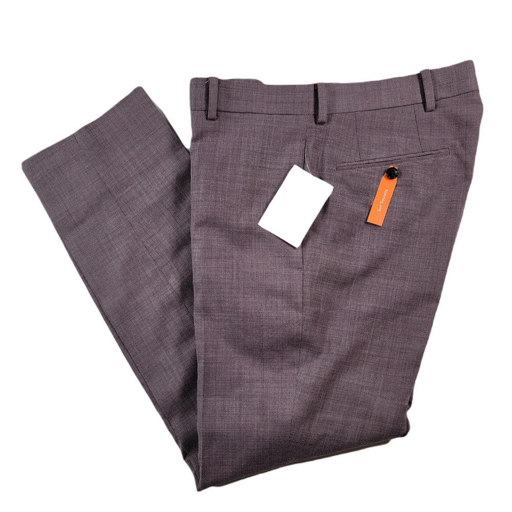 Tallia Slim Fit Dress Pants‎ Mens 30x30 Red Berry Stripe Wool $175 NEW